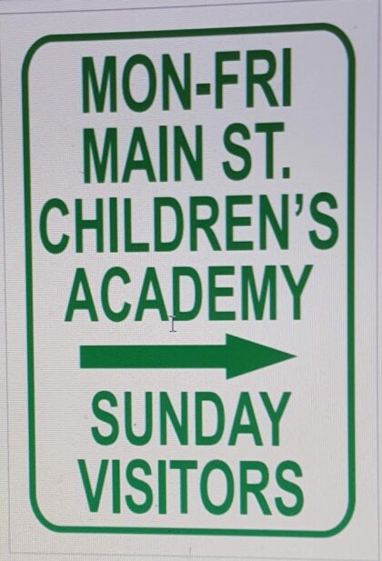 Visitor Parking Sign for Sunday 