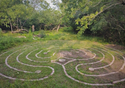 Outdoor walking meditation labyrinth